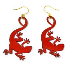 Load image into Gallery viewer, &quot;Abundance&quot; Leather Lizard Earrings
