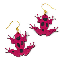 Load image into Gallery viewer, &quot;Allusion&quot; Leather Frog Earrings
