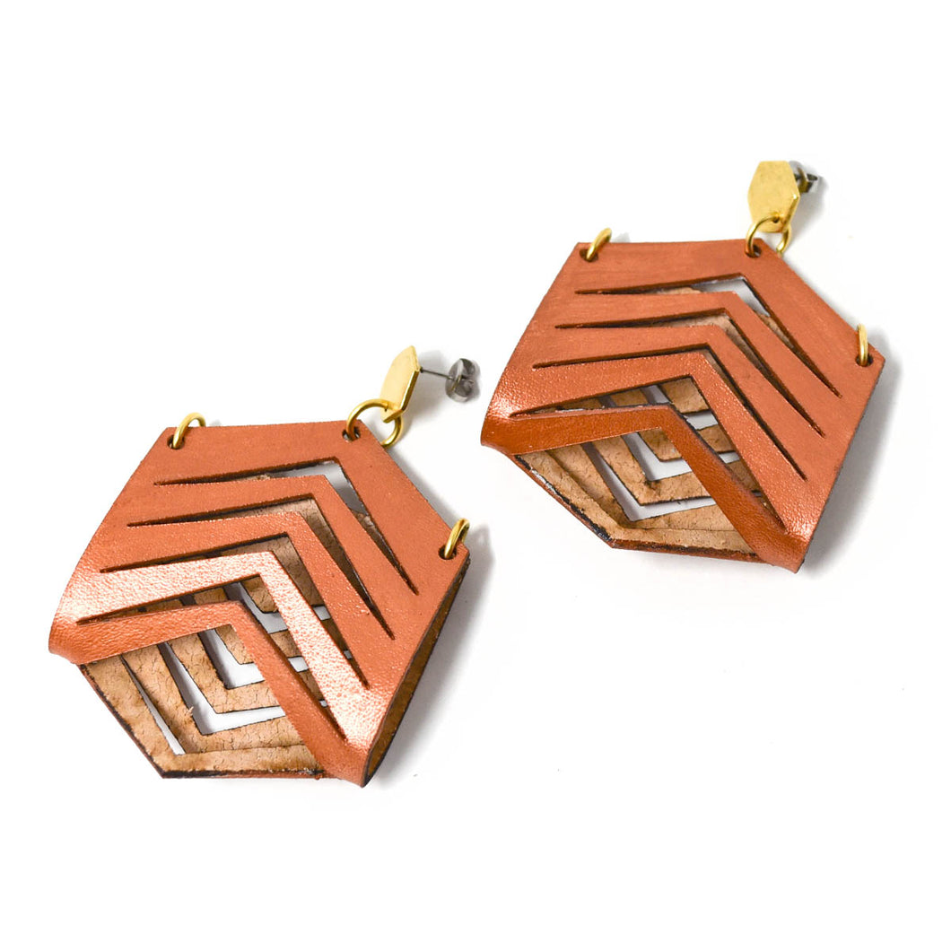 Grand Arch Leather Earrings