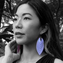 Load image into Gallery viewer, Ikhaka Light Purple Leather Earrings
