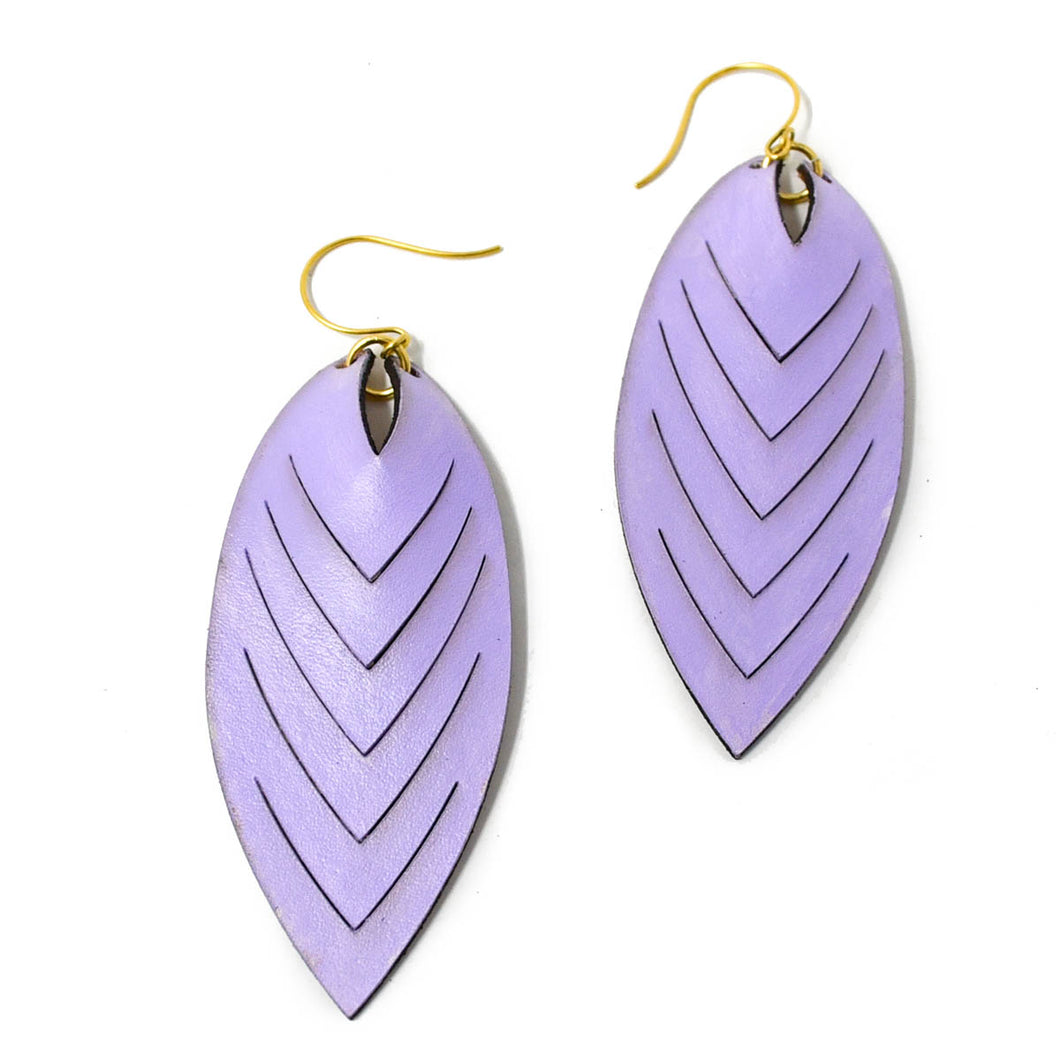 Ikhaka Light Purple Leather Earrings