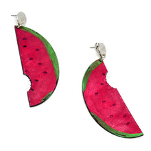 Load image into Gallery viewer, Fly Watermelon Leather Earrings
