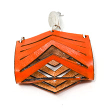 Load image into Gallery viewer, Grand Arch Orange Leather Earrings
