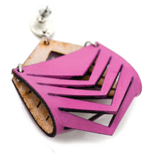 Load image into Gallery viewer, Grand Arch Pink Leather Earrings
