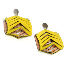 Load image into Gallery viewer, Grand Arch Yellow Leather Earrings
