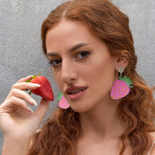 Load image into Gallery viewer, Fresh Strawberries Leather Earrings

